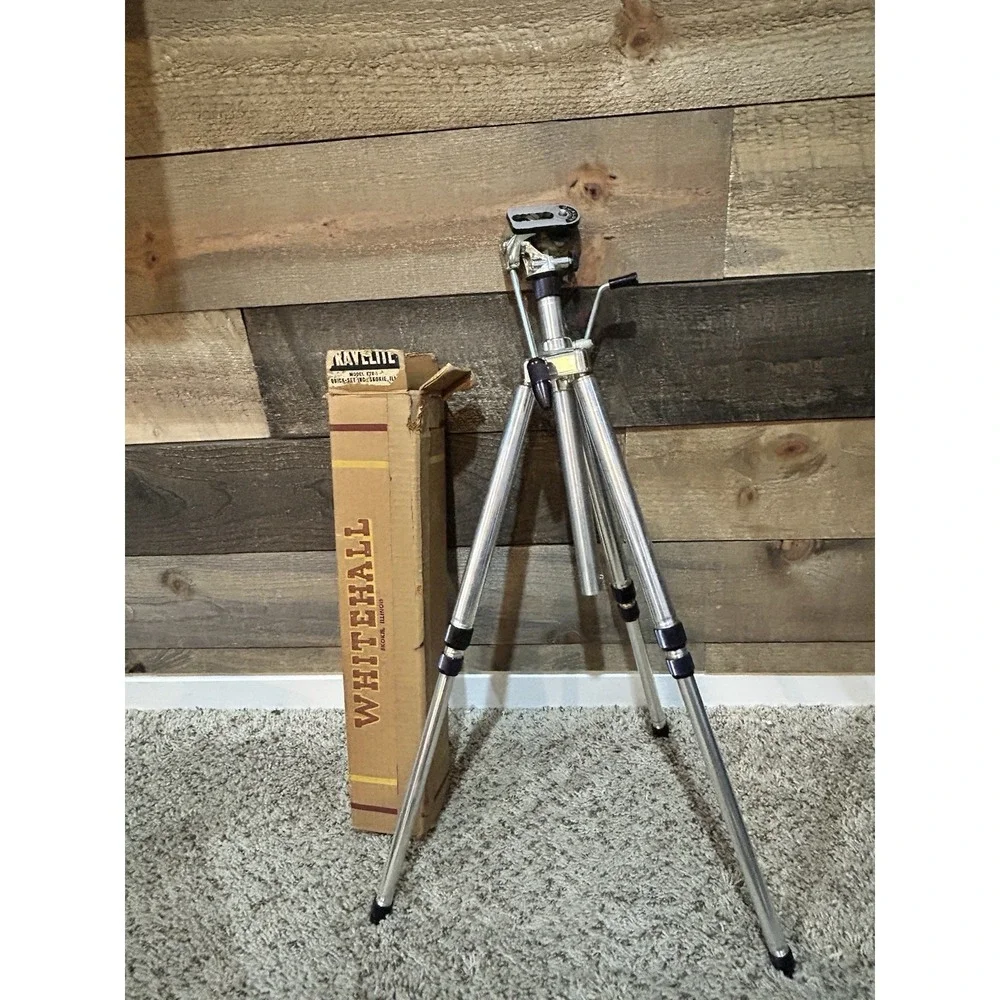 Vintage Whitehall Elevator Travelite Camera Tripod w/Dualok Mount Original Box